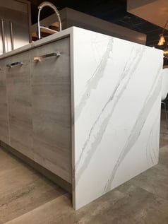 waterfall countertop - kitchen remodeling
